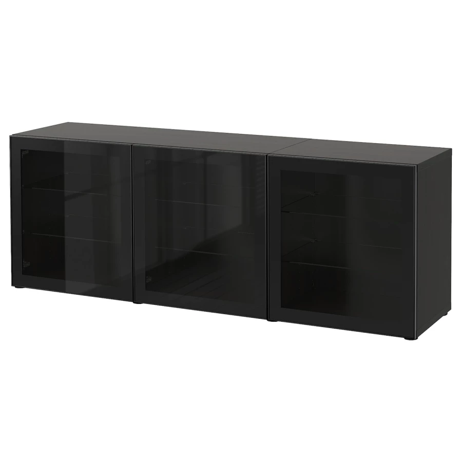 Комбинация для хранения - IKEA BESTÅ/BESTA/БЕСТА/БЕСТО ИКЕА, 180x42x65 см, черный (изображение №1)
