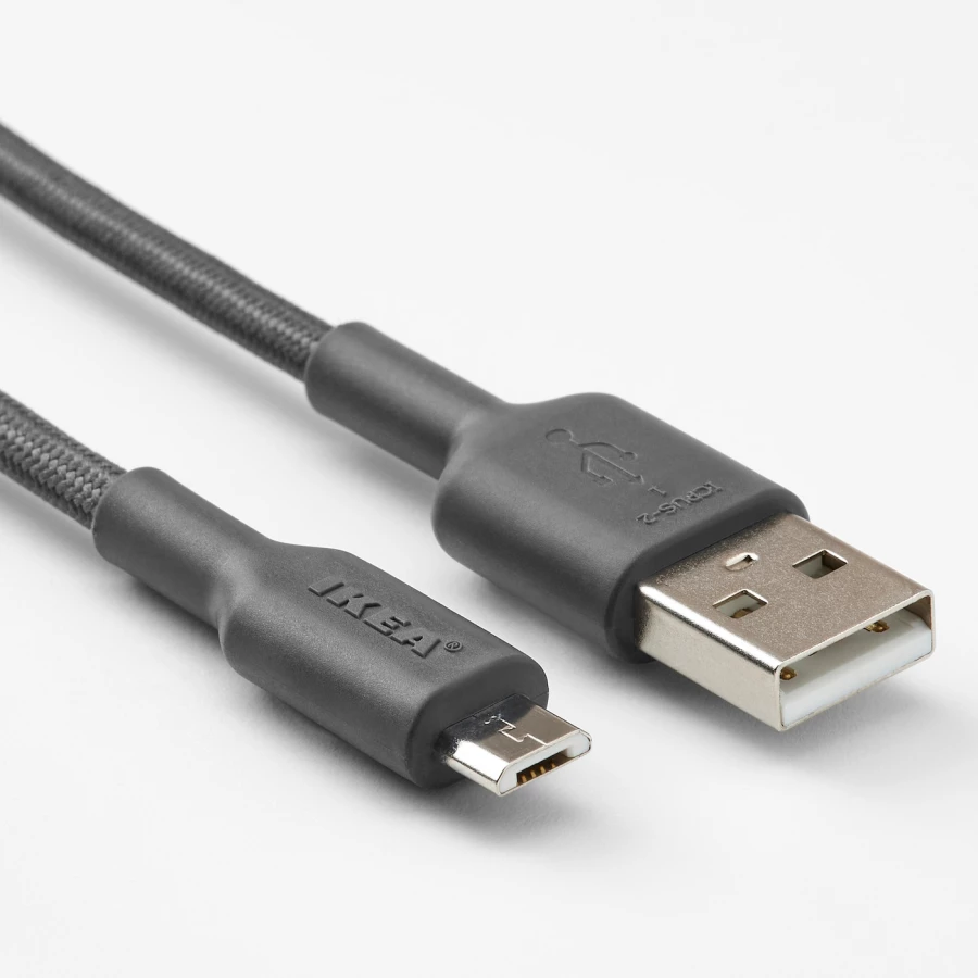Кабель USB-A — USB-C  - LILLHULT IKEA/ ЛИЛЛЬХУЛЬТ ИКЕА,  черный (изображение №2)