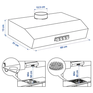 Второе фото. Вытяжка - LAGAN IKEA/ ЛАГАН ИКЕА, 60х13 см, белый