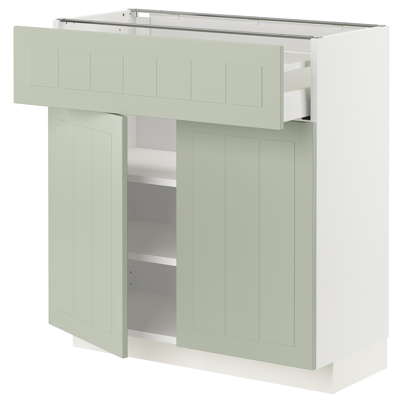 Напольный кухонный шкаф  - IKEA METOD MAXIMERA, 80x37x80см, белый/светло-зеленый, МЕТОД МАКСИМЕРА ИКЕА