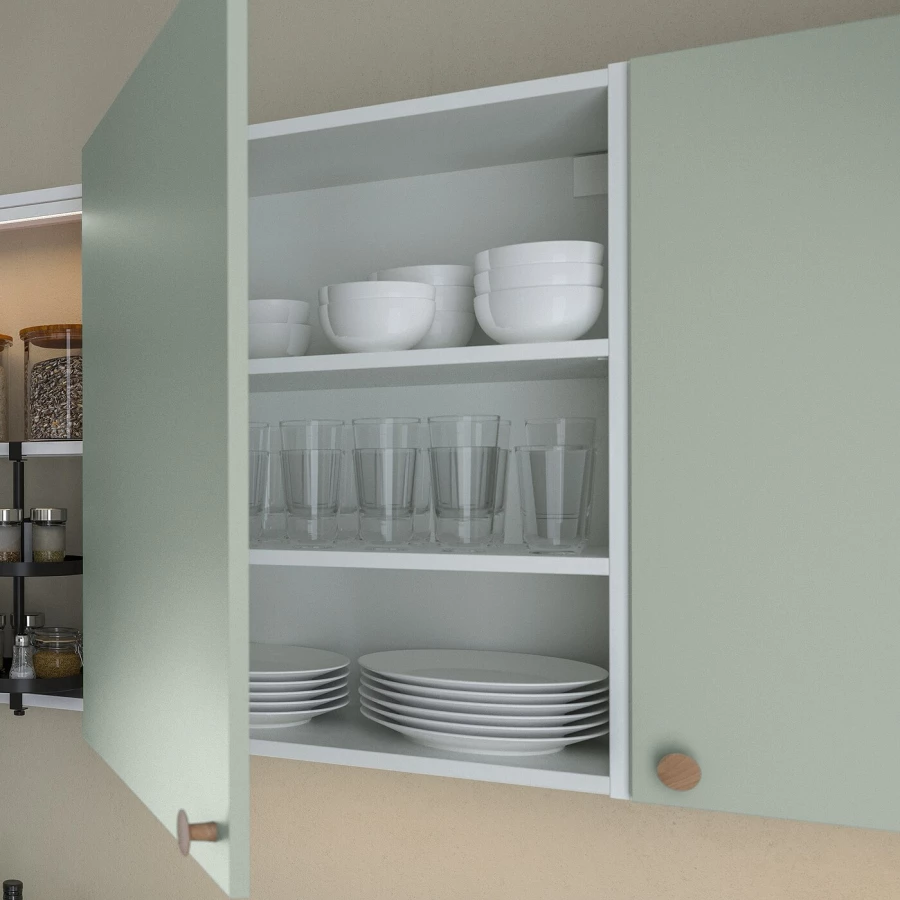 Навесной шкаф с полкой - ENHET   IKEA/ ЭНХЕТ ИКЕА, 80х75 см, белый/ зеленый (изображение №3)