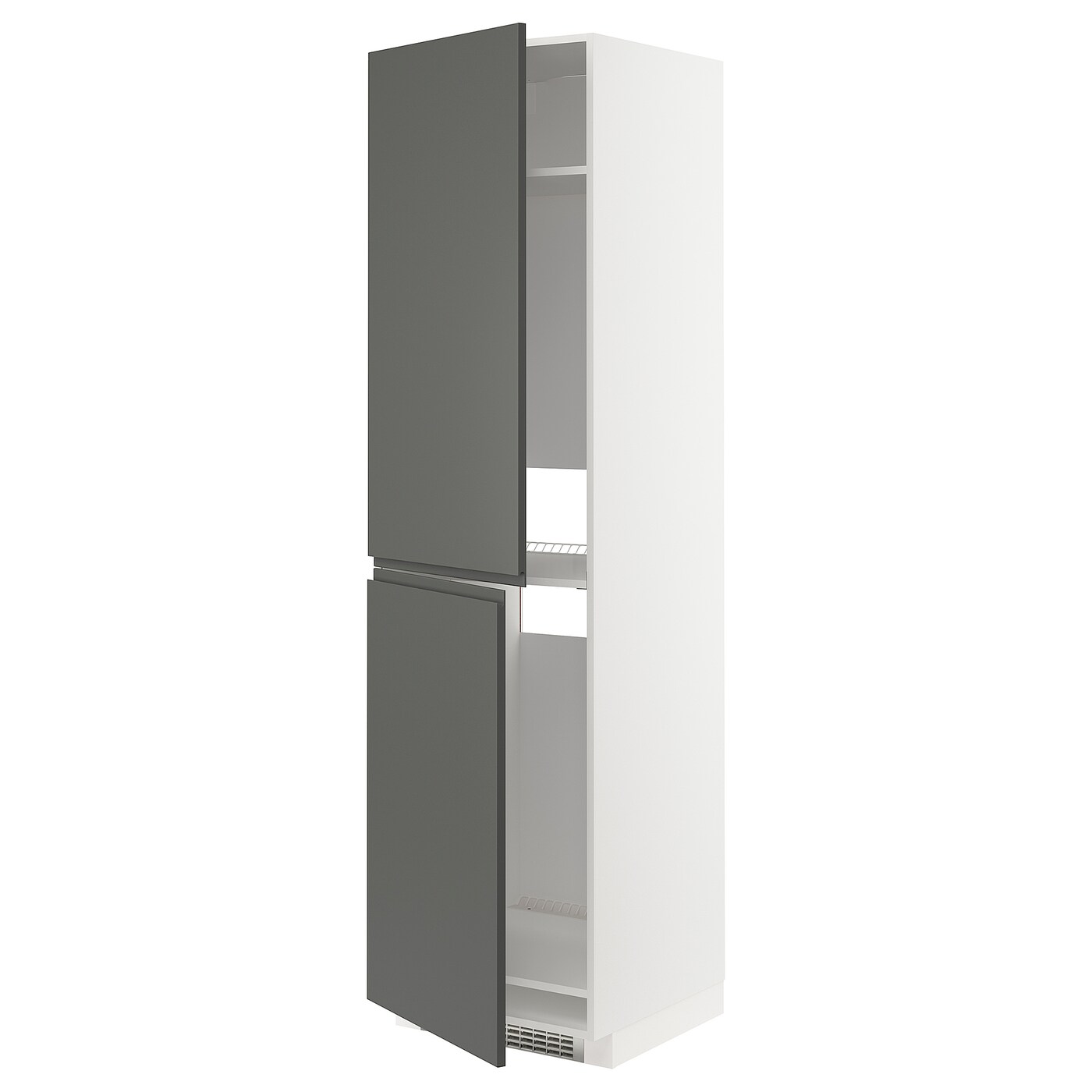 Высокий кухонный шкаф - IKEA METOD/МЕТОД ИКЕА, 220х60х60 см, белый/темно-серый