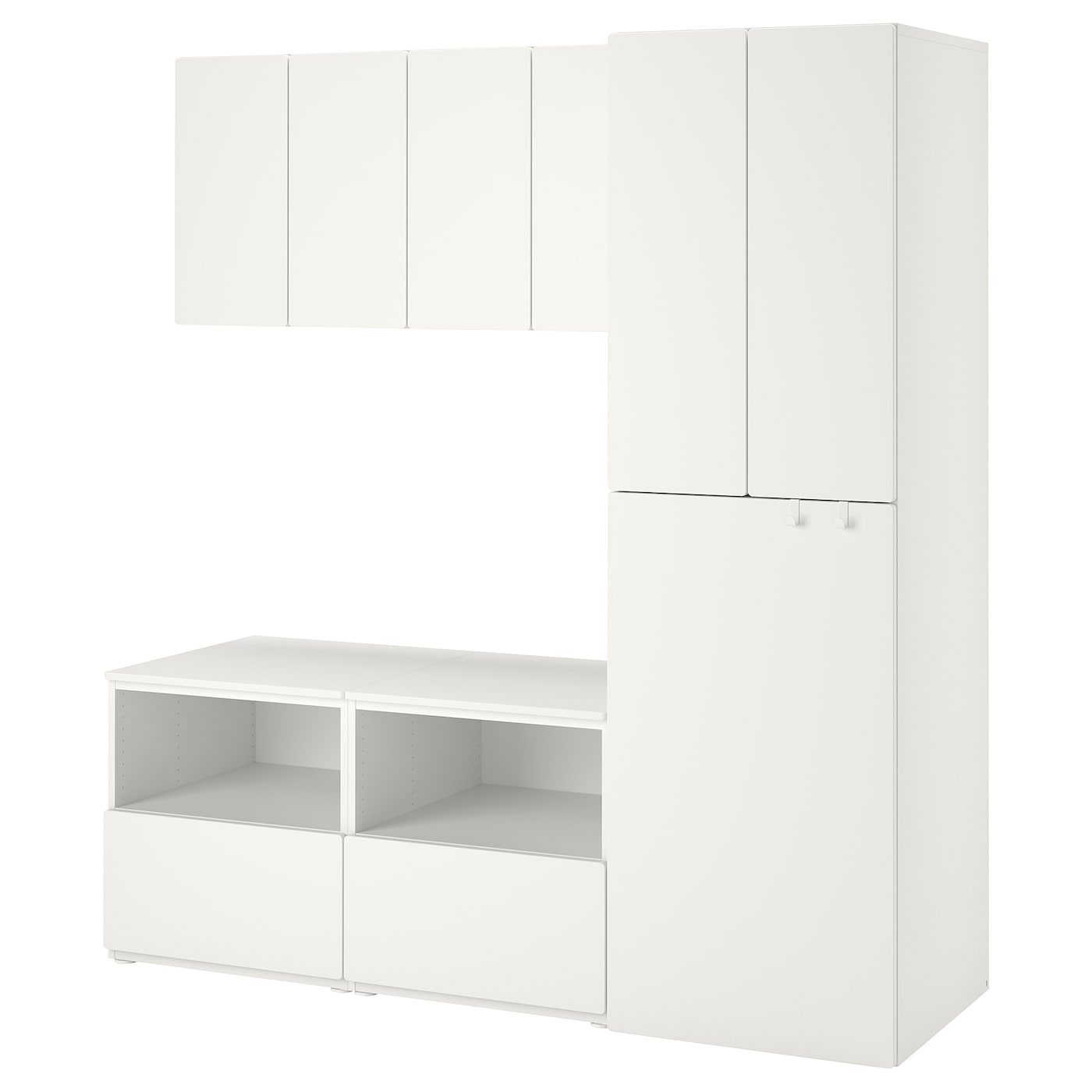 Детская гардеробная комбинация - IKEA PLATSA SMÅSTAD/SMASTAD, 196x57x180см, белый, ПЛАТСА СМОСТАД ИКЕА