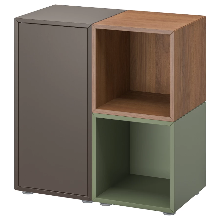 Комбинация для хранения - EKET IKEA/ ЭКЕТ ИКЕА,  72х70  см,  зеленый/коричневый/темно-серый (изображение №1)