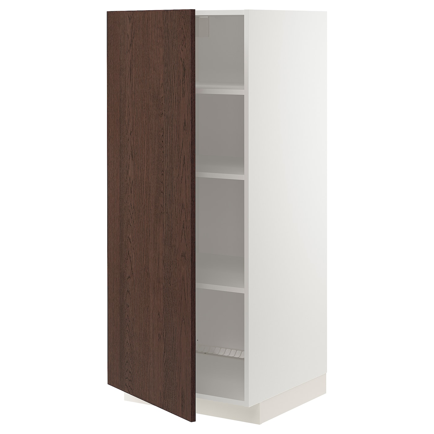 Высокий кухонный шкаф с полками - IKEA METOD/МЕТОД ИКЕА, 140х60х60 см, белый/коричневый