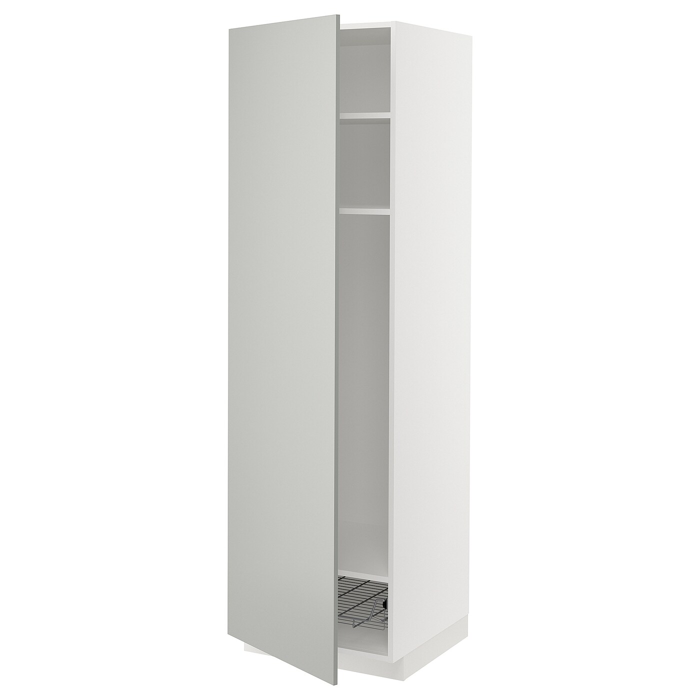 Высокий кухонный шкаф - IKEA METOD/МЕТОД ИКЕА, 200х60х60 см, белый/серый
