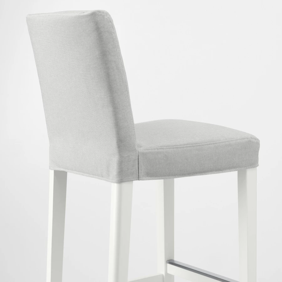Барный стул со спинкой - BERGMUND IKEA/БЕРГМУНД ИКЕА, 110х45х49 см, серый (изображение №4)