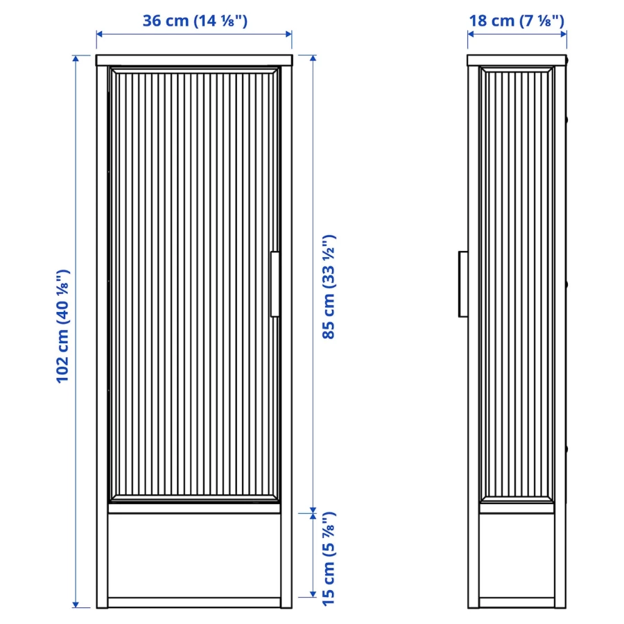 Навесной шкаф - MOSSJÖN / MOSSJОN IKEA/ МОССДЖОН  ИКЕА, 36x18x102 см, черный (изображение №6)