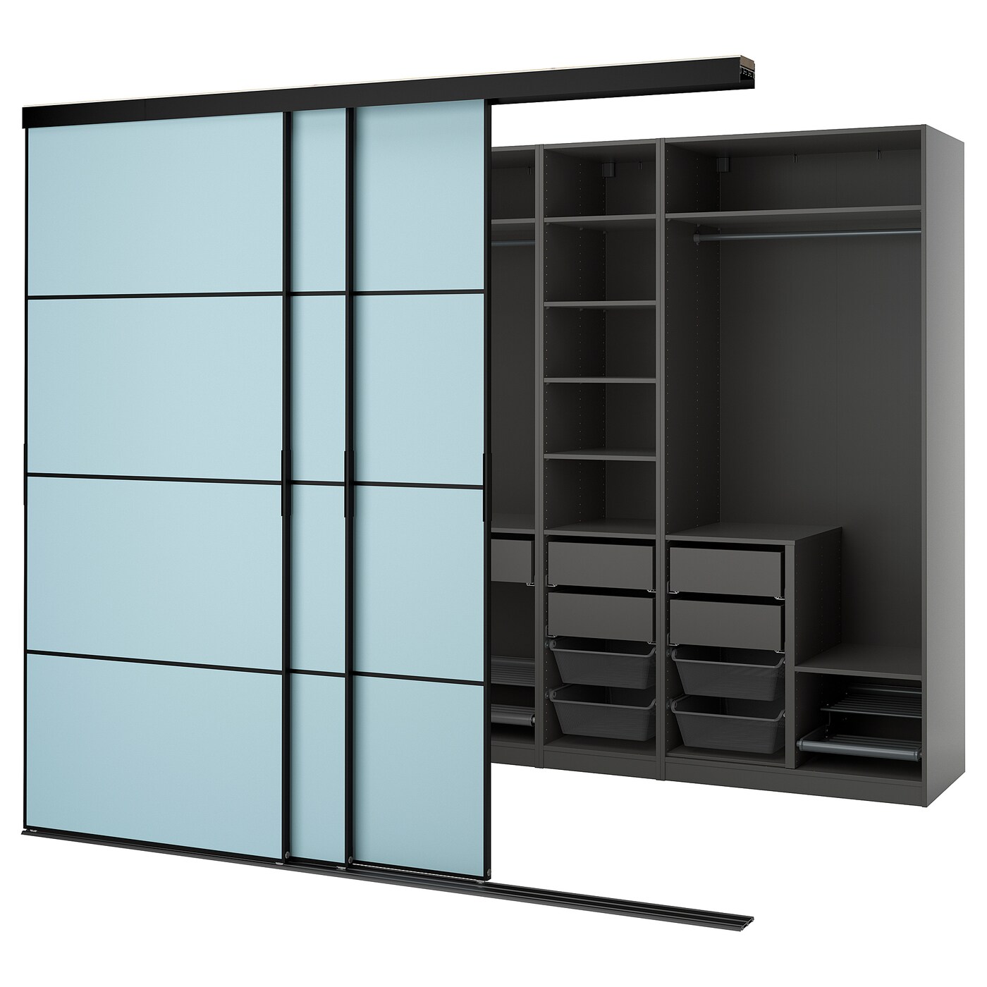 Шкаф - SKYTTA / PAX IKEA/ СКИТТА / ПАКС  ИКЕА, 240х276  см, черный