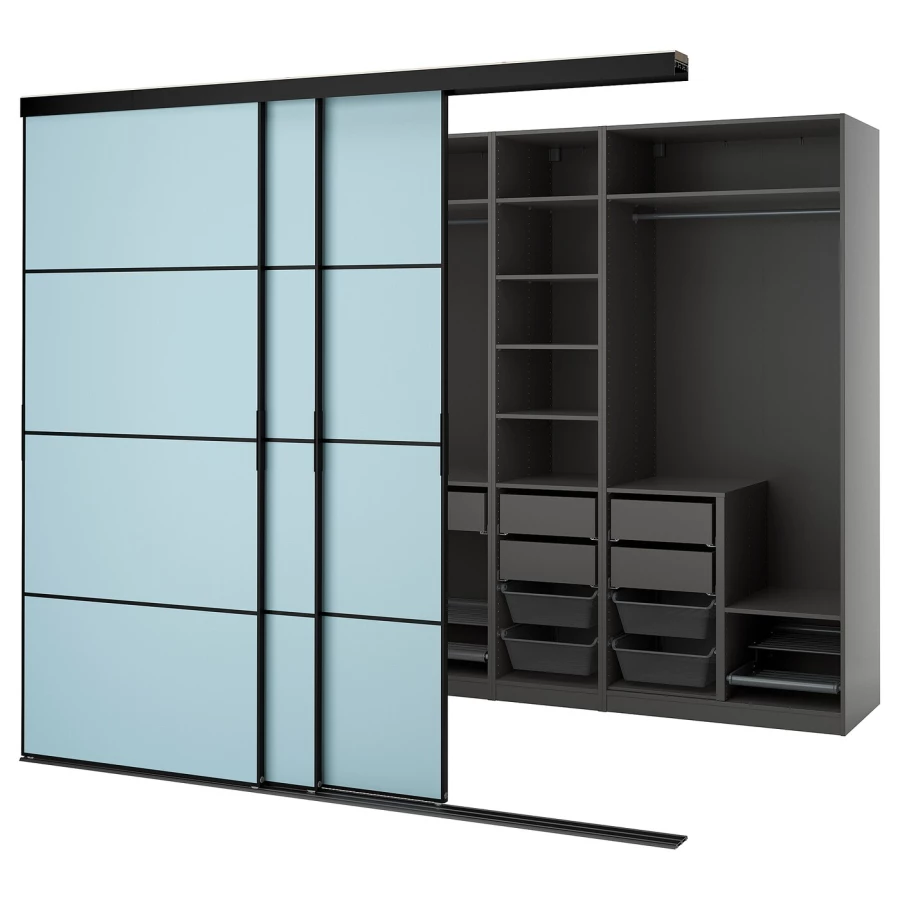 Шкаф - SKYTTA / PAX IKEA/ СКИТТА / ПАКС  ИКЕА, 240х276  см, черный (изображение №1)