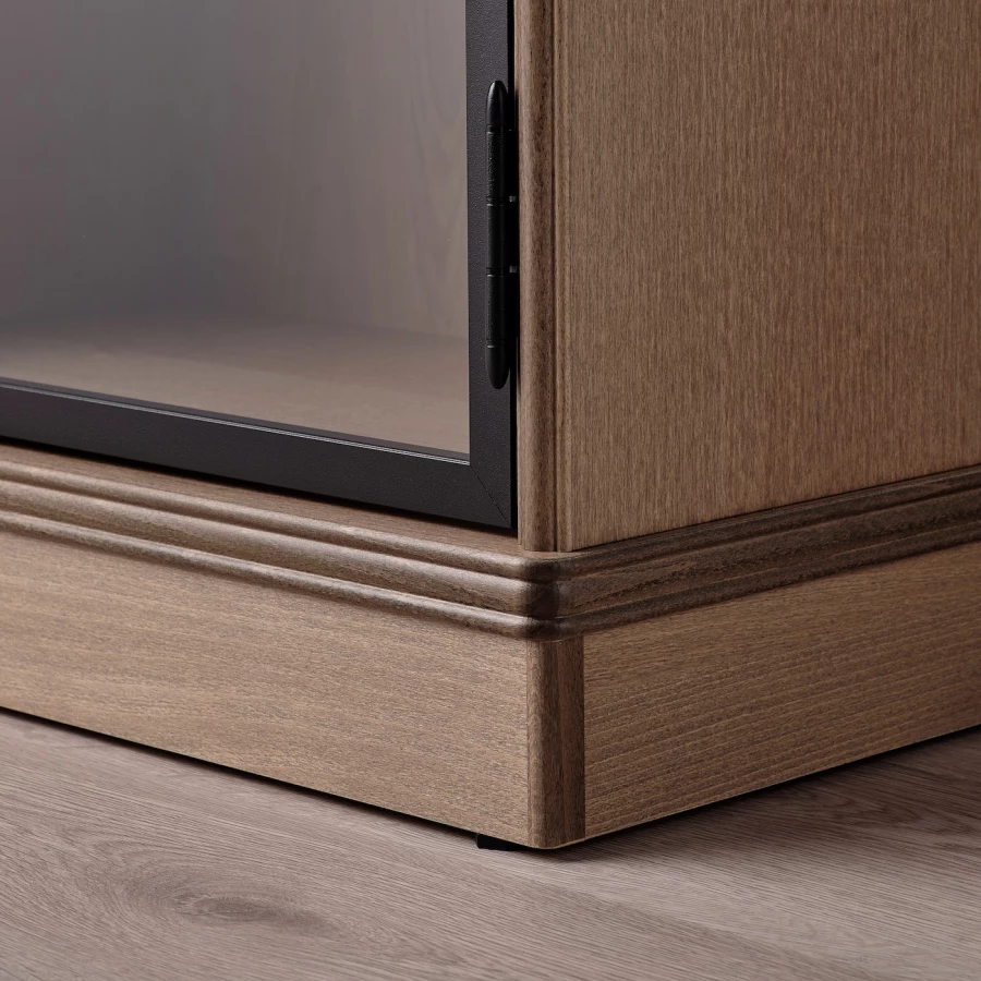 Шкаф для хранения  - LANESUND IKEA/ ЛАНЕСУНД ИКЕА, 121x37x152 см, коричневый/прозрачный (изображение №7)