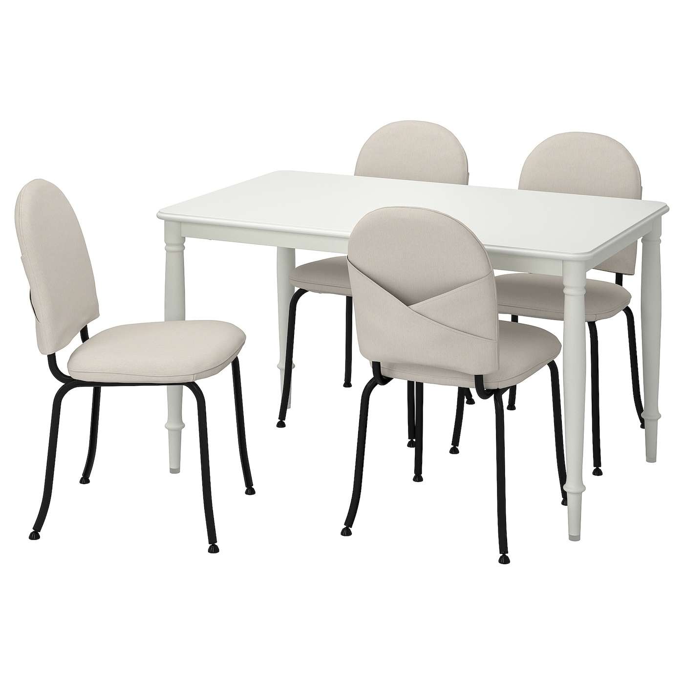 Стол и 4 стула - DANDERYD / EBBALYCKE IKEA/ ДАНДЭРЮД / ЭББАЛЮККЕ ИКЕА, 130х75/87х38  см, белый