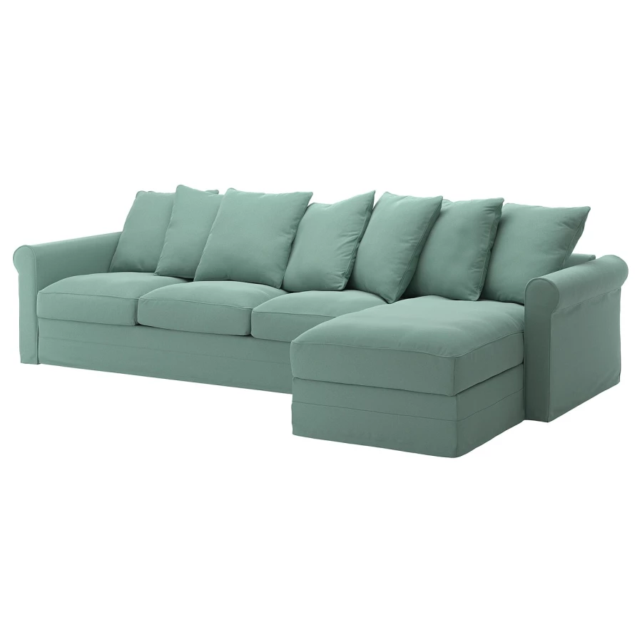 Чехол на 4-местный диван с шезлонгом - GRÖNLID / GRОNLID  IKEA/  ГРЕНЛИД ИКЕА, 328х104 см,  зеленый (изображение №1)