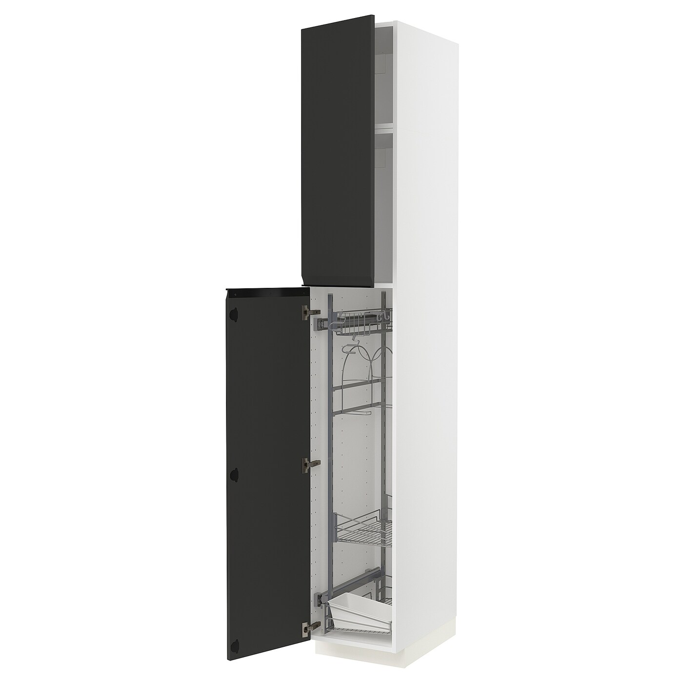 Высокий шкаф/бытовой - IKEA METOD/МЕТОД ИКЕА, 240х60х40 см, черный ...