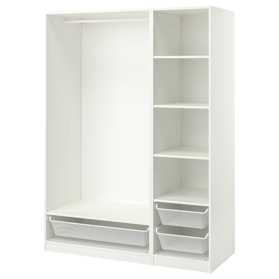 Гардероб - IKEA PAX, 150x58x201 см, белый ПАКС ИКЕА (изображение №1)