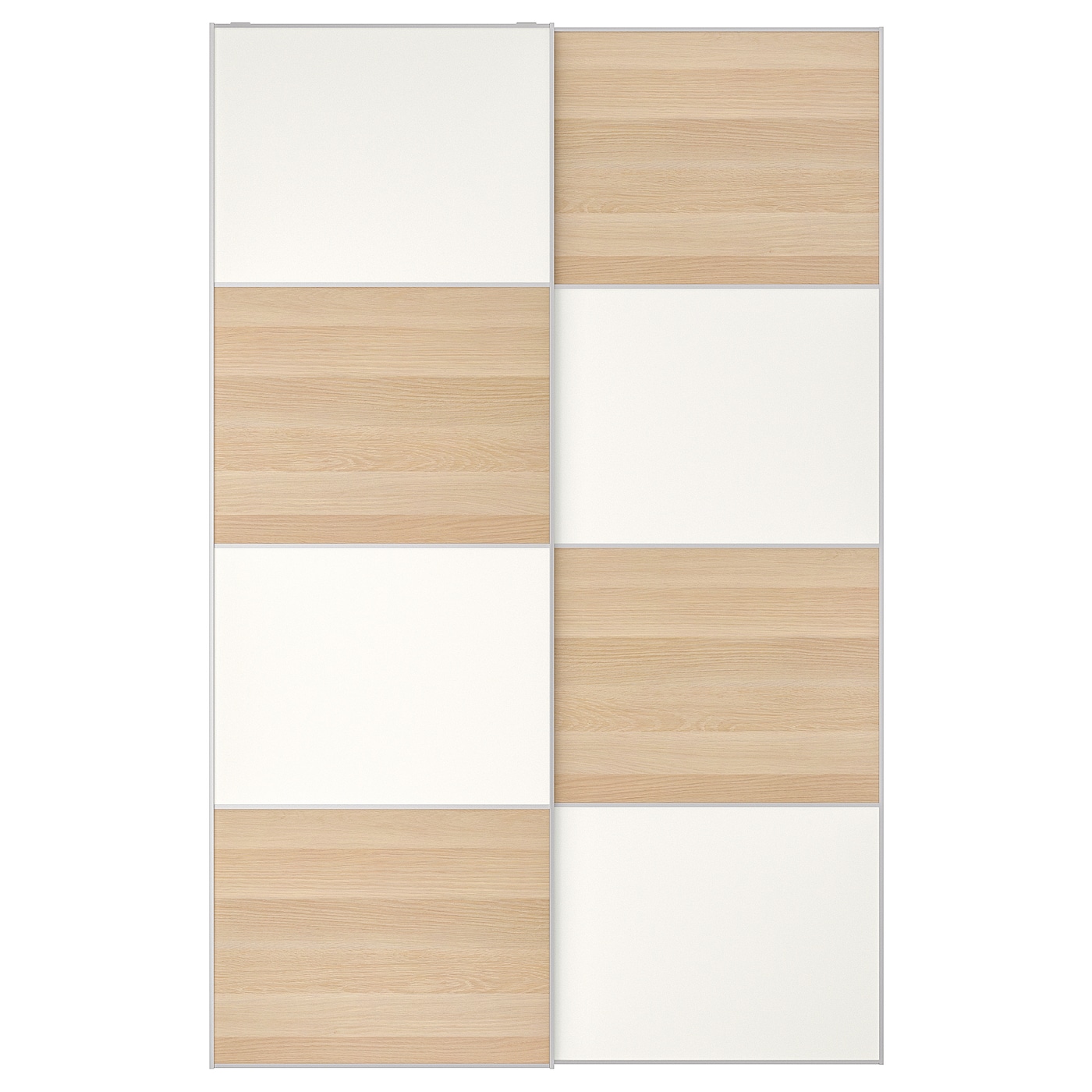 Пара раздвижных дверных рам - IKEA MEHAMN /МЕХАМН ИКЕА, 150х236 см, белый / бежевый