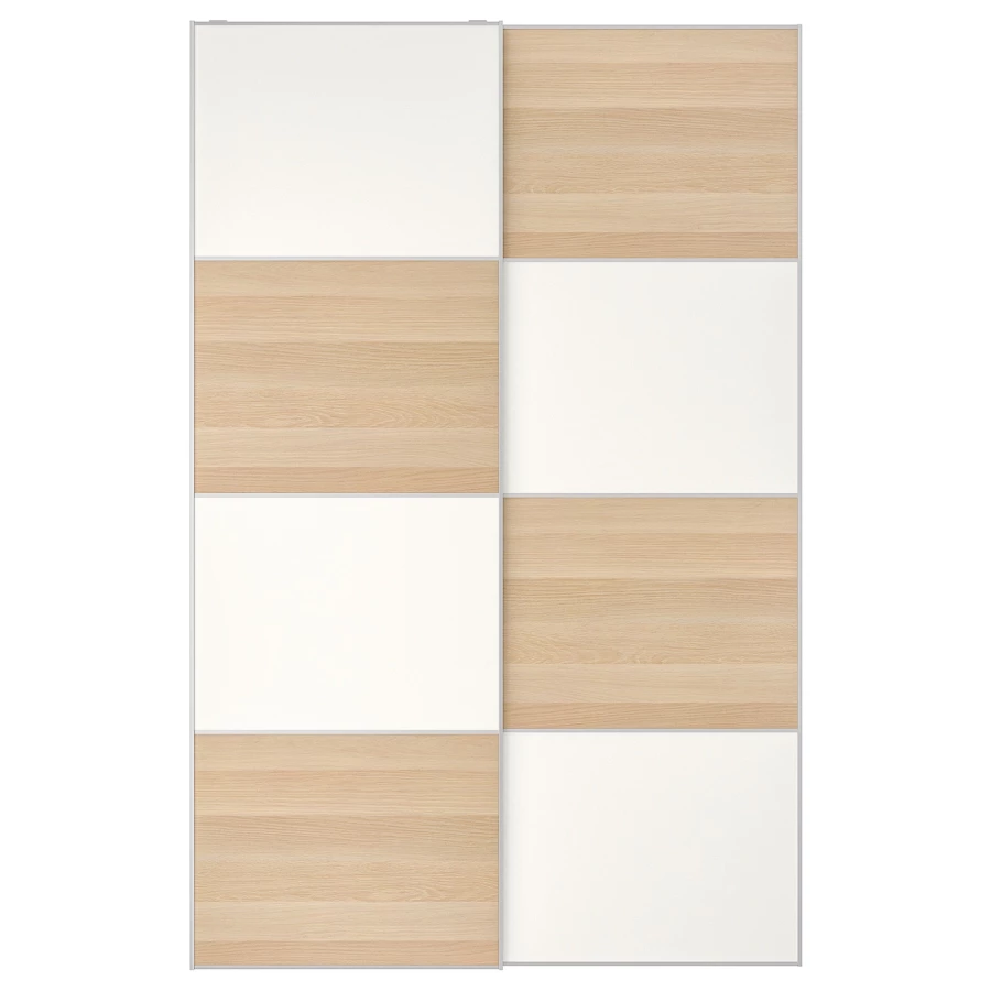 Пара раздвижных дверных рам - IKEA MEHAMN /МЕХАМН ИКЕА, 150х236 см, белый / бежевый (изображение №1)