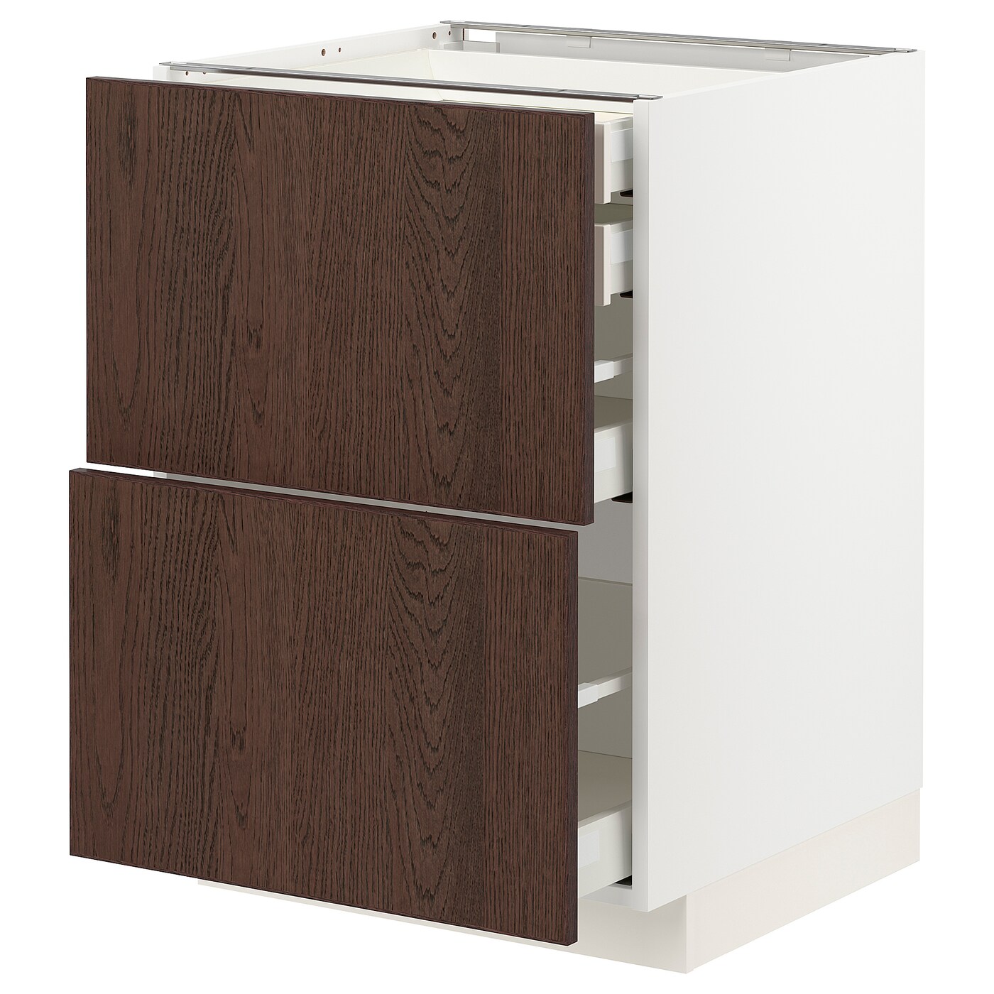Напольный кухонный шкаф  - IKEA METOD MAXIMERA, 88x61,6x60см, белый/коричневый, МЕТОД МАКСИМЕРА ИКЕА