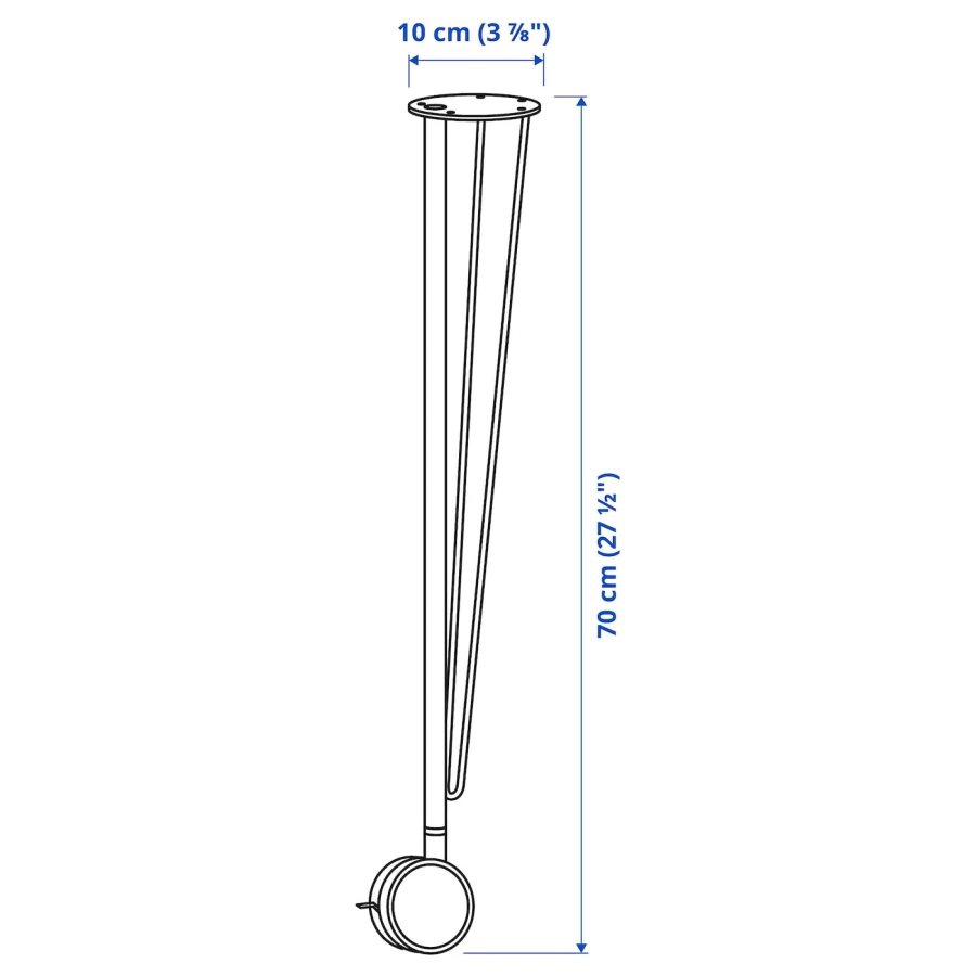 Ножка для стола - IKEA KRILLE, 70 см, белый, КРИЛЛЕ ИКЕА (изображение №7)