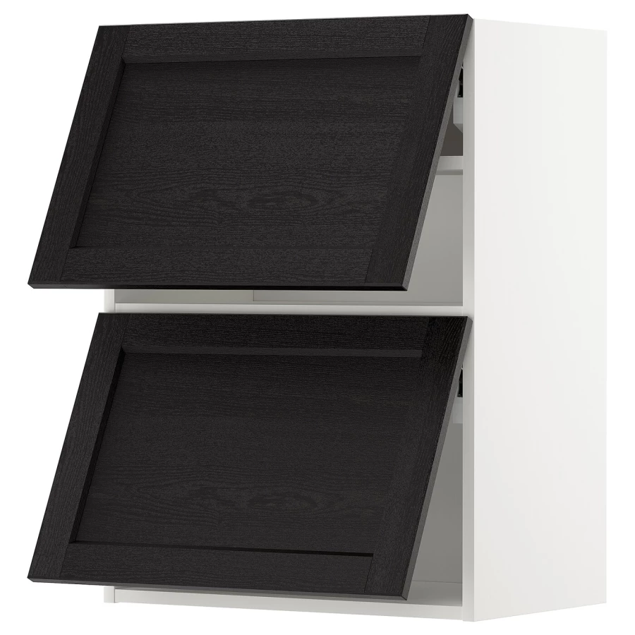 Навесной шкаф  - METOD / MAXIMERA IKEA/  МЕТОД/МАКСИМЕРА ИКЕА, 80х60 см, черный/белый (изображение №1)