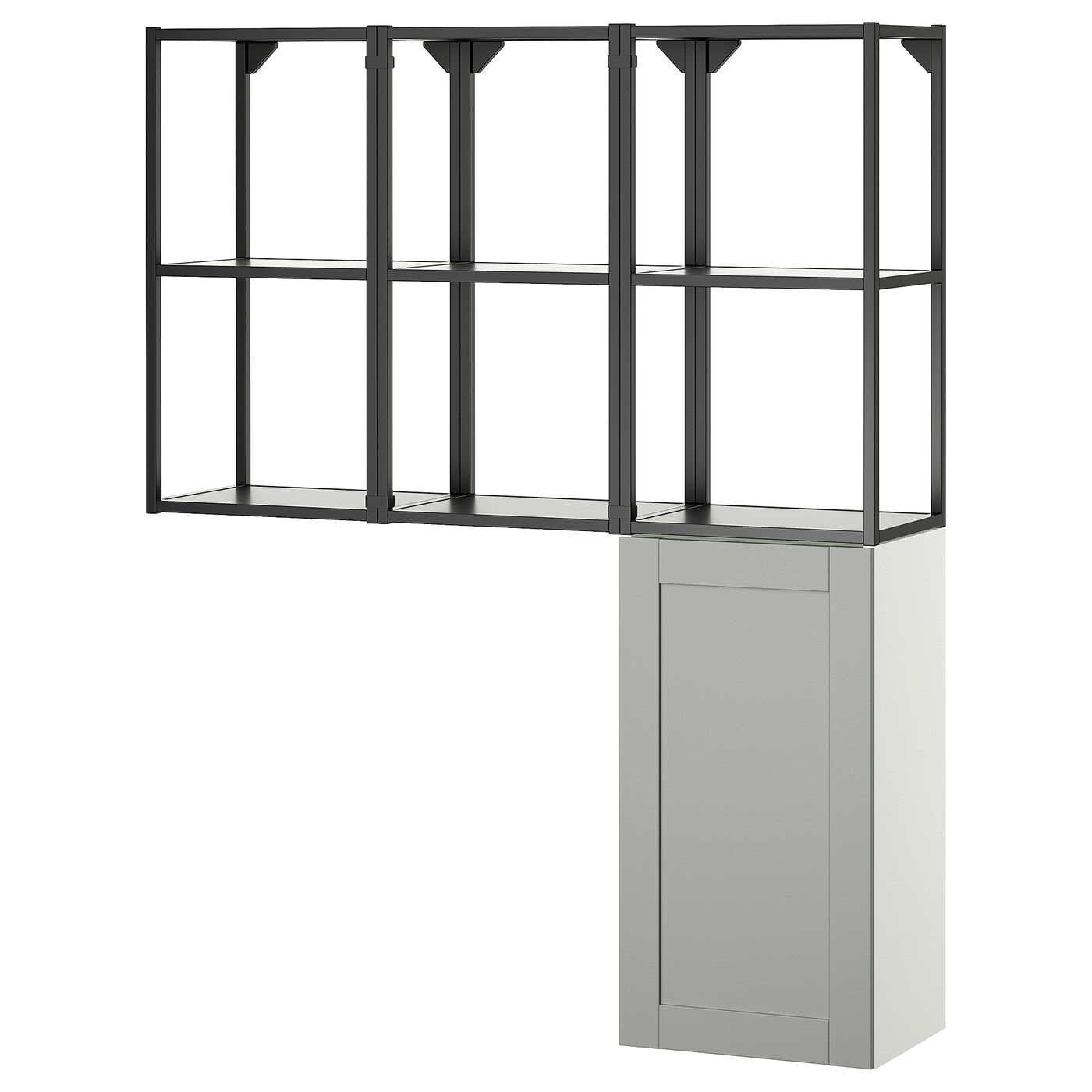 Книжный шкаф - IKEA ENHET, 120х32х150 см, антрацит/серый, ЭНХЕТ ИКЕА
