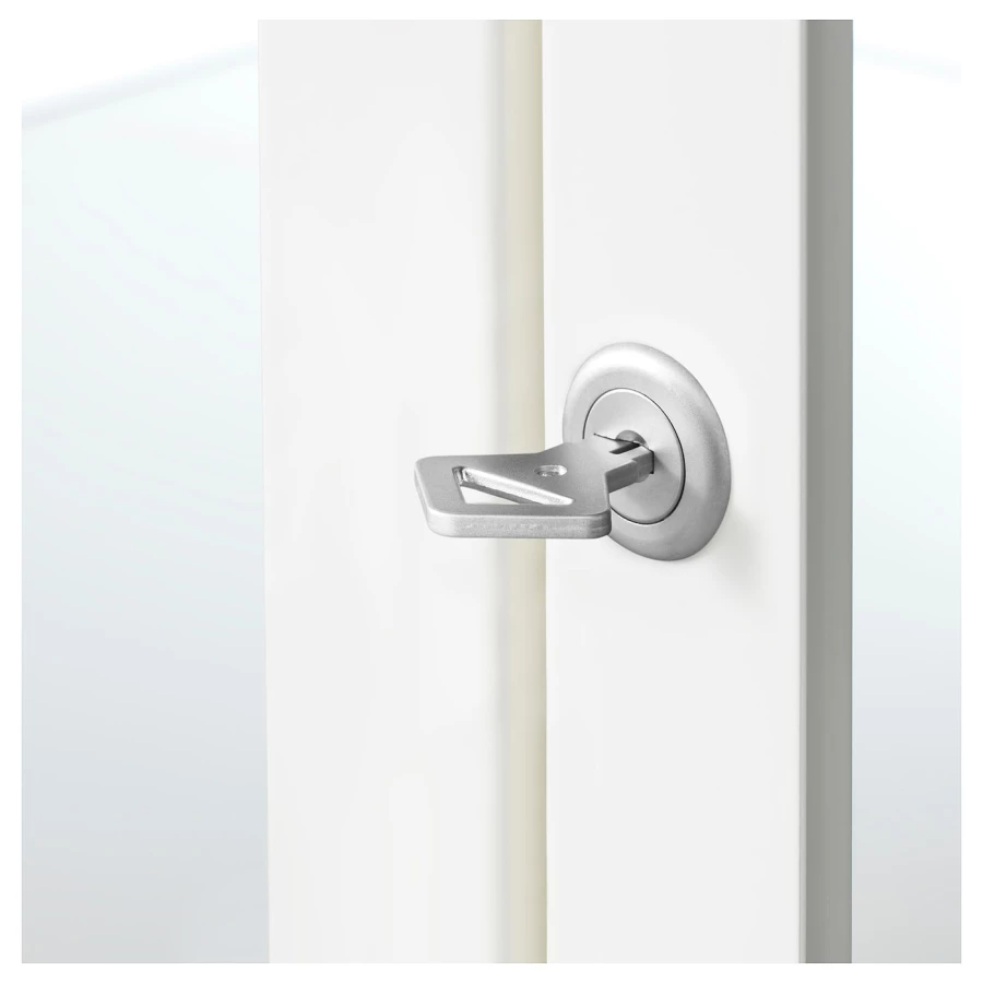 Шкаф состеклянными дверцами  - MILSBO IKEA/ МИЛСБО ИКЕА, 73x175х42 см, белый/прозрачный (изображение №6)