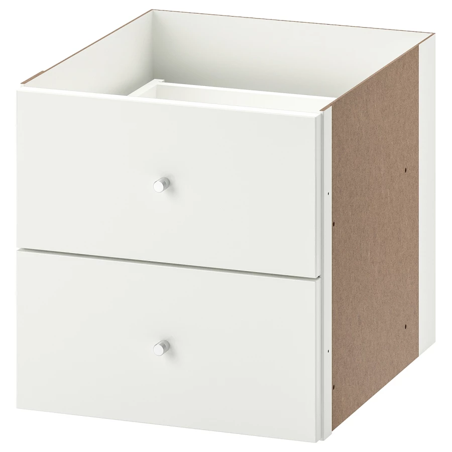 Вставка с ящиком в стеллаж - IKEA KALLAX/КАЛЛАКС ИКЕА, 33х33 см, белый (изображение №1)