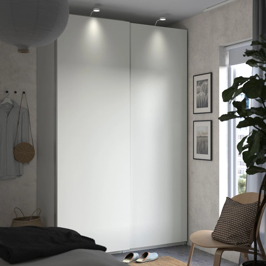 Пара рам раздвижных дверей - HASVIK IKEA/ ХАСВИК ИКЕА, 150х236 см, белый (изображение №2)