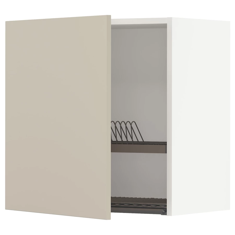 Навесной шкаф с сушилкой - METOD IKEA/ МЕТОД ИКЕА, 60х60 см, белый/бежевый (изображение №1)