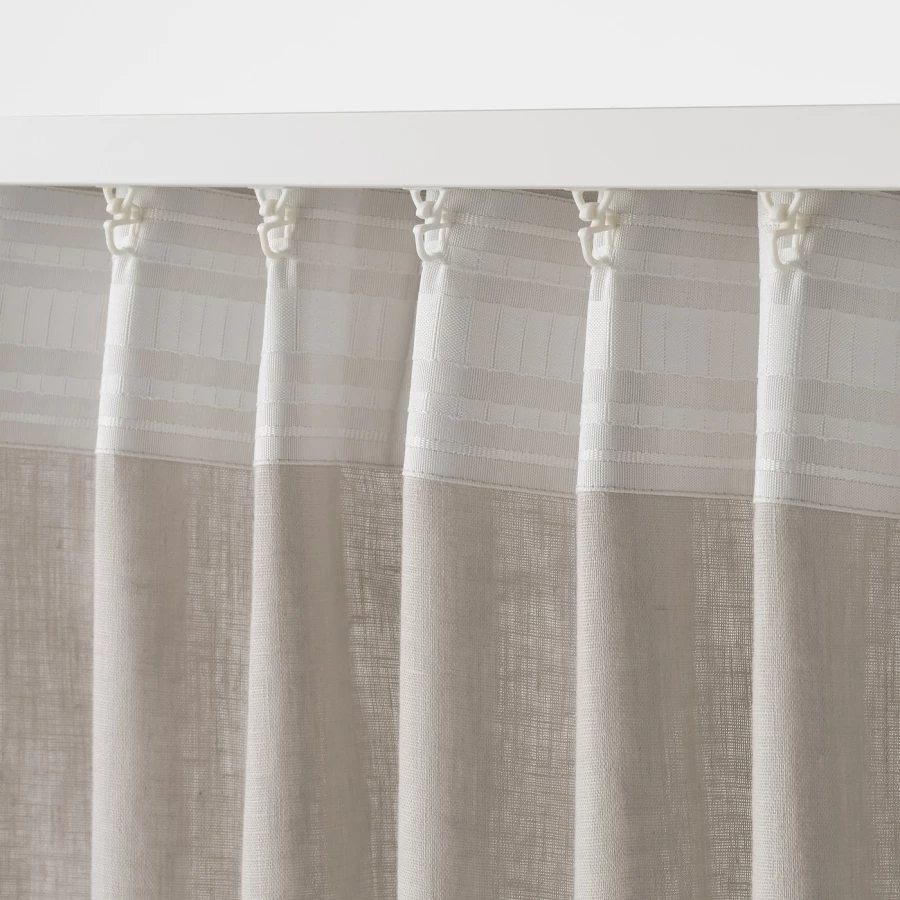 Штора, 2 шт. - IKEA DYTÅG/DYTAG, 300х145 см, светло-серый, ДЮТОГ ИКЕА (изображение №3)