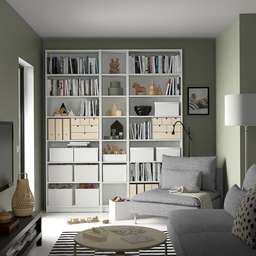 Открытый книжный шкаф - BILLY IKEA/БИЛЛИ ИКЕА, 28х200х237 см, белый (изображение №4)