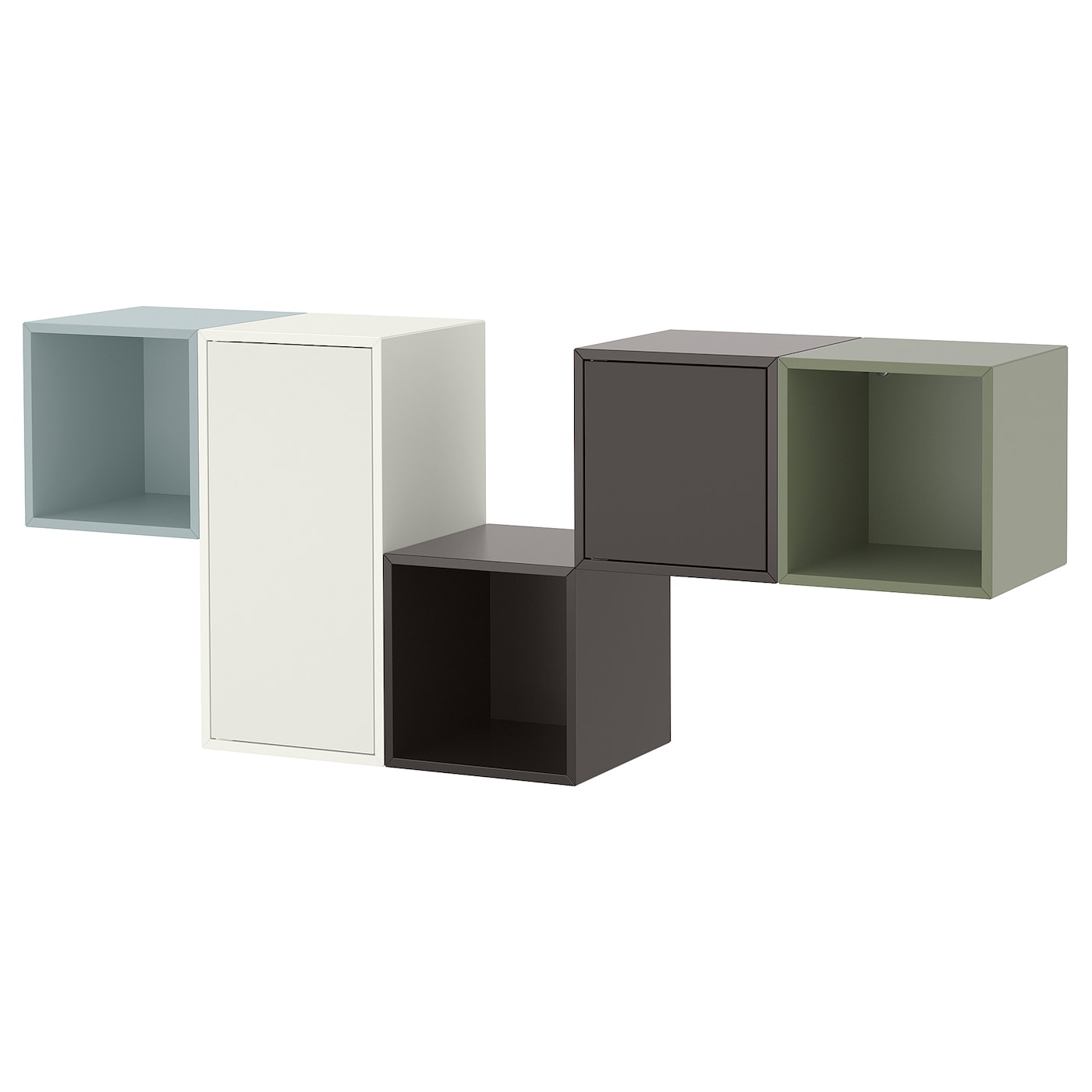 Комбинация для хранения - EKET IKEA/ ЭКЕТ ИКЕА,  175х70 см,  коричневы/белый/голубой/зеленый