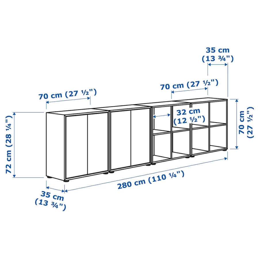 Комбинация для хранения - EKET IKEA/ЭКЕТ ИКЕА, 280x35x72 ,белый (изображение №5)