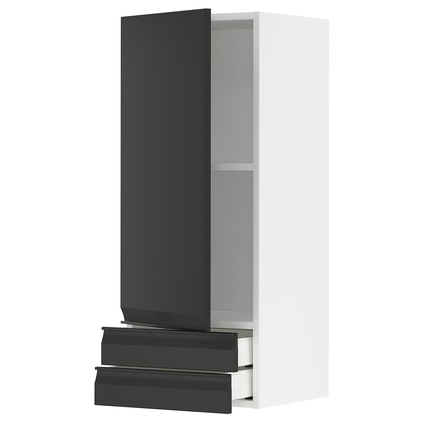 Навесной шкаф  - METOD / MAXIMERA IKEA/  МЕТОД/МАКСИМЕРА ИКЕА, 100х40 см, белый/черный