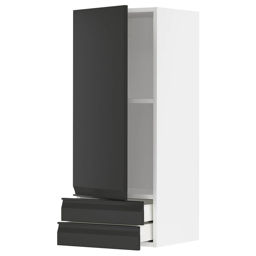 Навесной шкаф  - METOD / MAXIMERA IKEA/  МЕТОД/МАКСИМЕРА ИКЕА, 100х40 см, белый/черный (изображение №1)