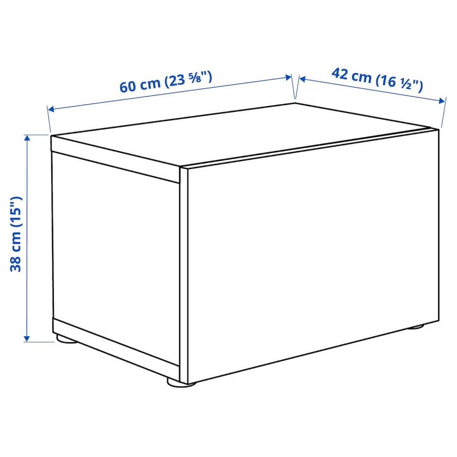 Настенный шкаф - IKEA BESTÅ/BESTA, 60x42x38 см, белый, БЕСТО ИКЕА (изображение №3)