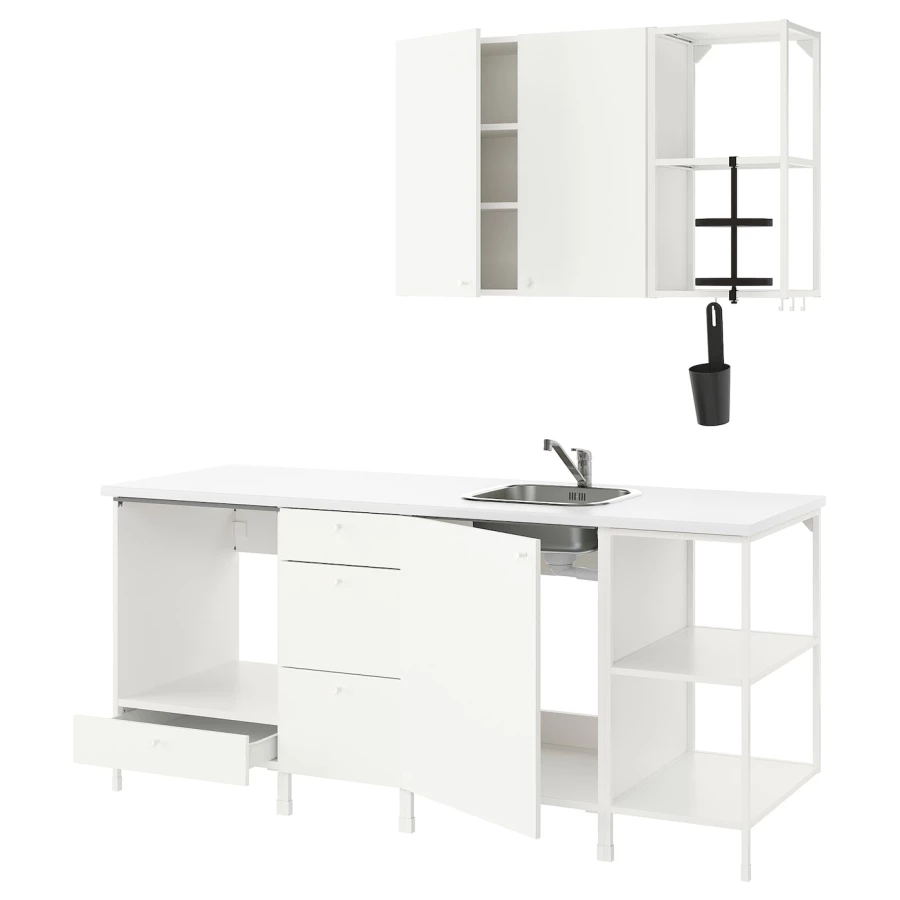 Кухня -  ENHET  IKEA/ ЭНХЕТ ИКЕА, 203х222 см, белый (изображение №1)