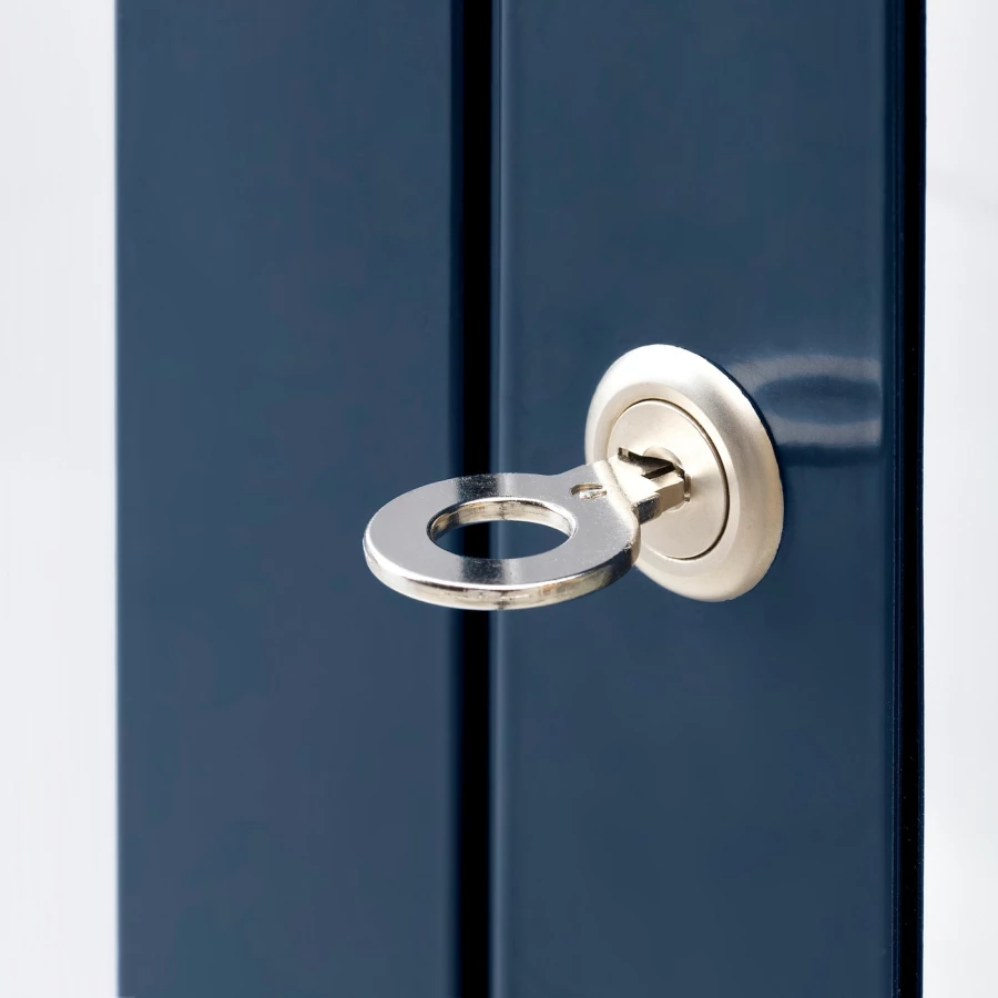 Шкаф со стеклянной дверью - FABRIKÖR/FABRIKОR   IKEA/ ФАБРИКОР ИКЕА,81x113х42 см, прозрачный/ синий (изображение №8)