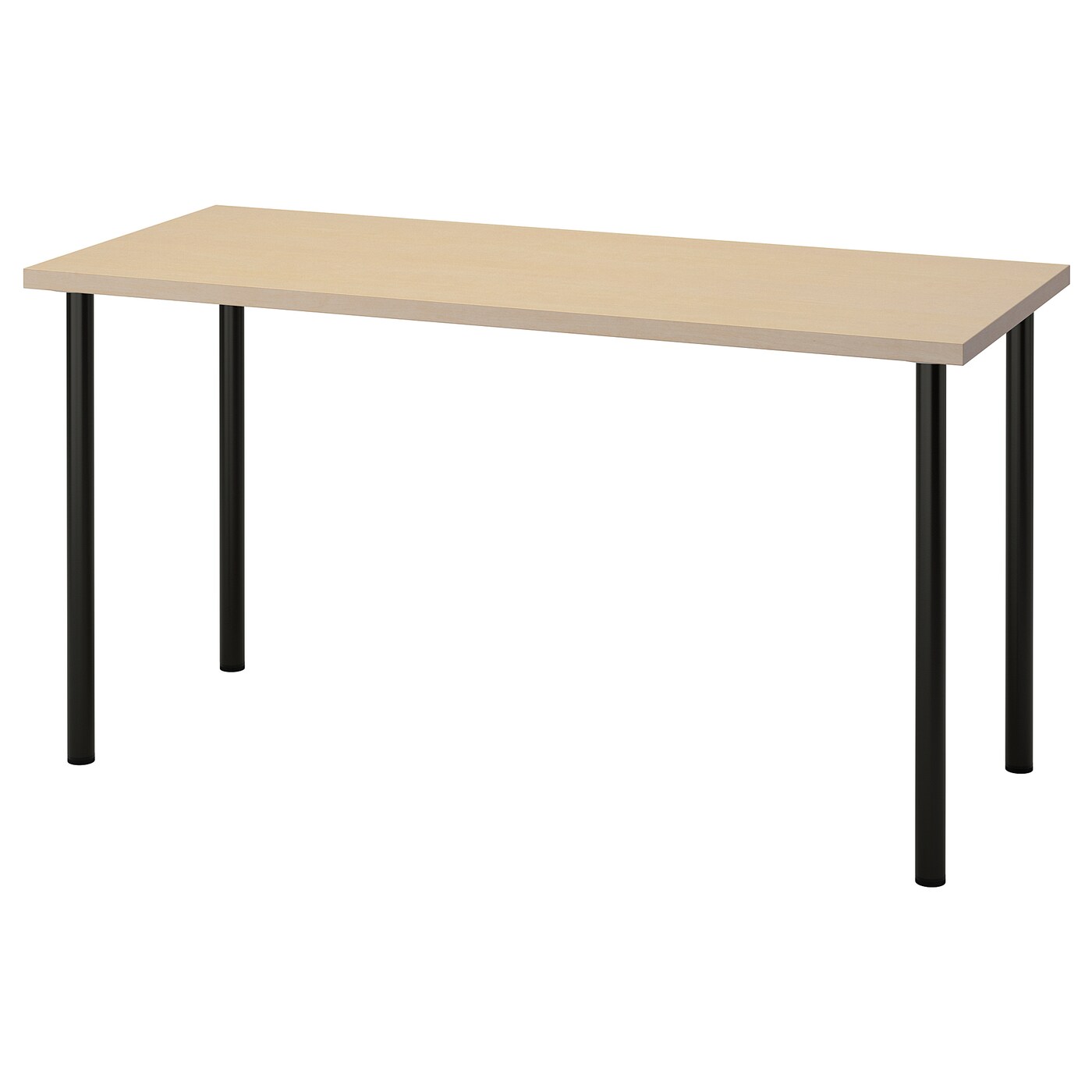 Рабочий стол - IKEA MÅLSKYTT/MALSKYTT/ADILS, 140х60 см, береза/черный, МОЛСКЮТТ/АДИЛЬС ИКЕА