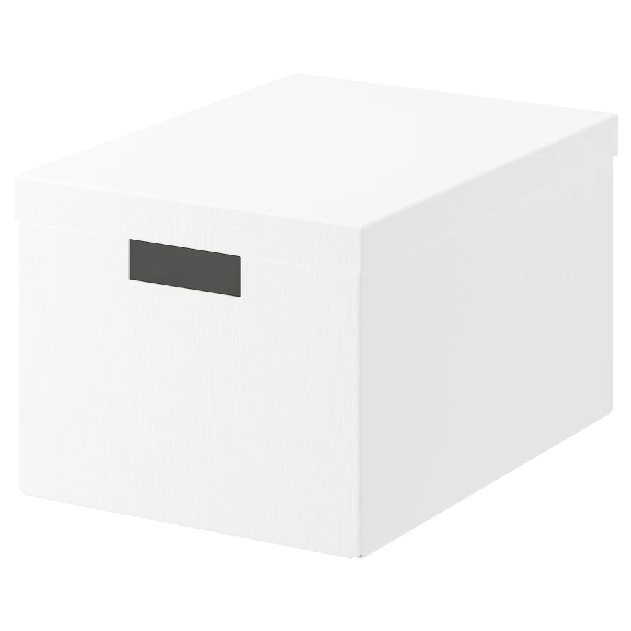 Коробка с крышкой - TJENA IKEA/ ТЬЕНА ИКЕА, 35х25х20 см,  белый (изображение №1)