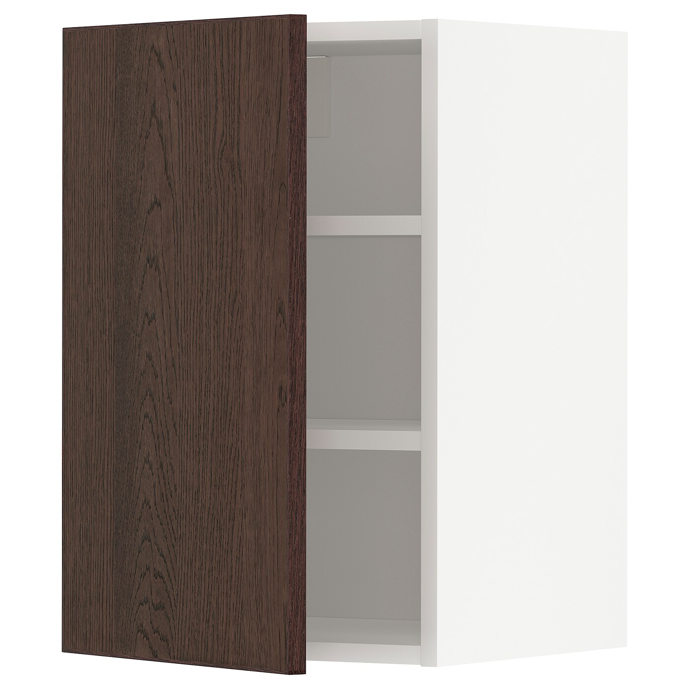 Навесной шкаф с полкой - METOD IKEA/ МЕТОД ИКЕА, 60х40 см, белый/коричневый