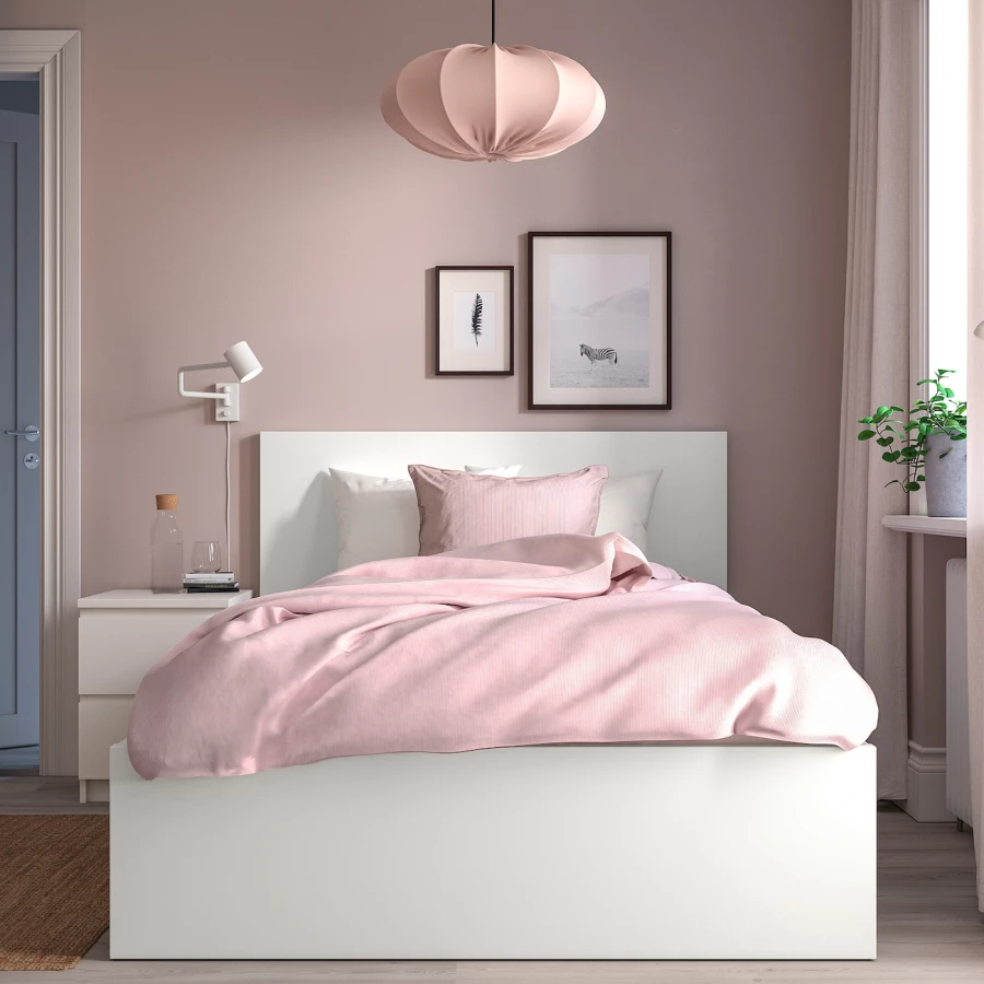 Кровать - IKEA MALM, 200х120 см, матрас жесткий, белый, МАЛЬМ ИКЕА (изображение №6)