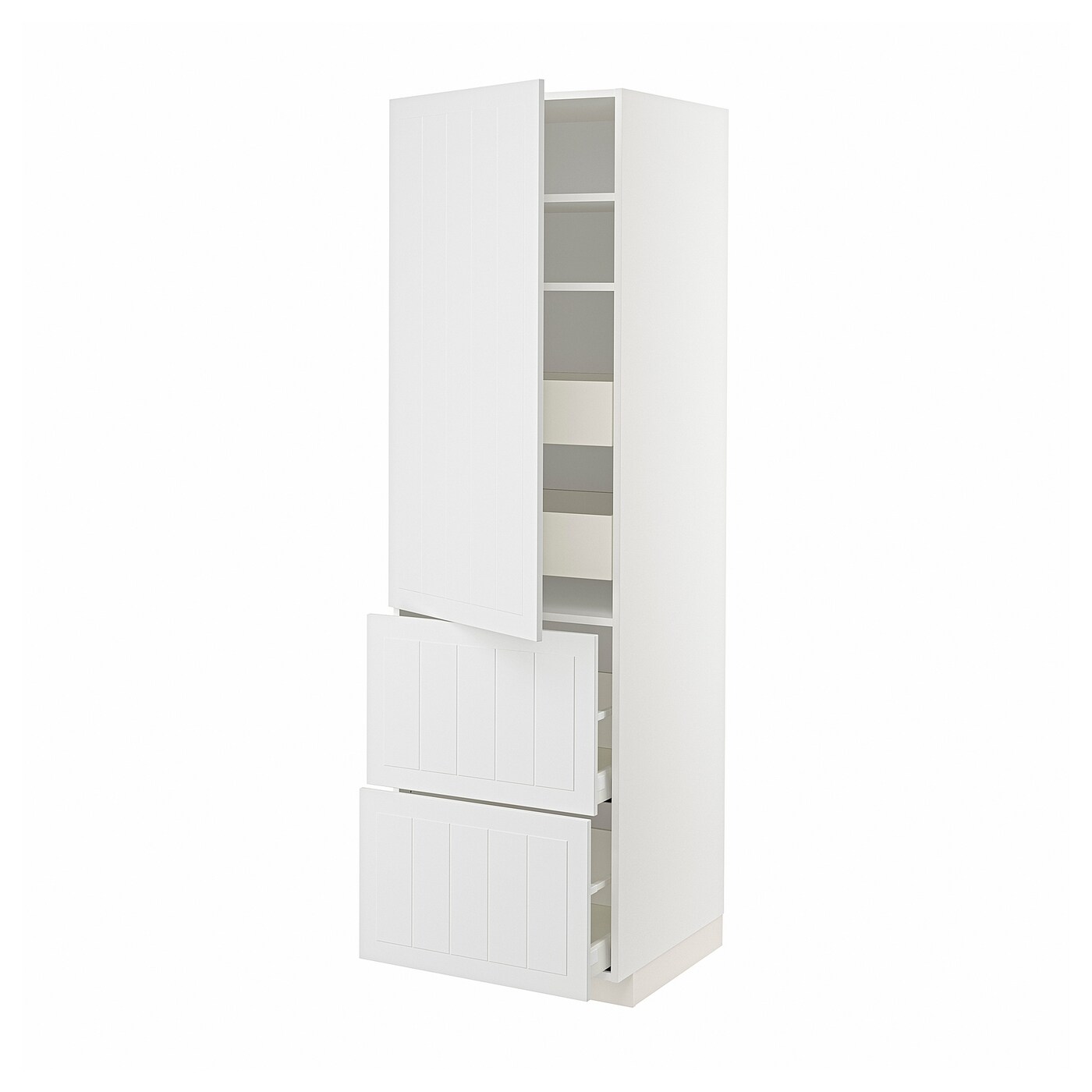 Высокий шкаф с ящиками - IKEA METOD/MAXIMERA/МЕТОД/МАКСИМЕРА ИКЕА, 200х60х60 см, белый