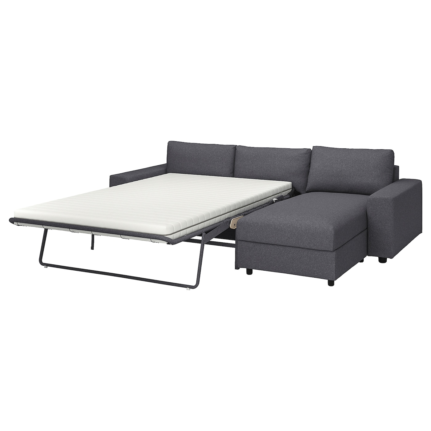 3-местный диван с шезлонгом - IKEA VIMLE, 98x285см, серый, ВИМЛЕ ИКЕА