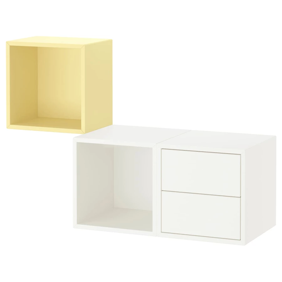 Комбинация для хранения - EKET IKEA/ ЭКЕТ ИКЕА,  105х70 см,   желтый/белый (изображение №1)
