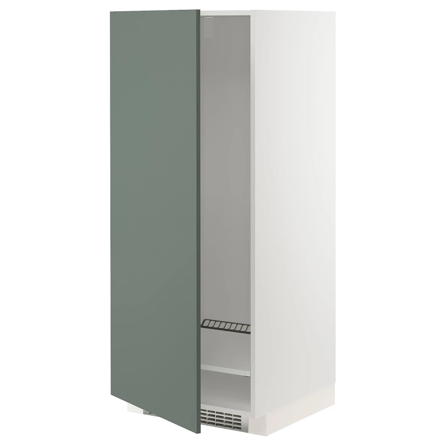 Напольный кухонный шкаф - IKEA METOD/МЕТОД ИКЕА, 140х60х60 см, белый/серо-зеленый (изображение №1)