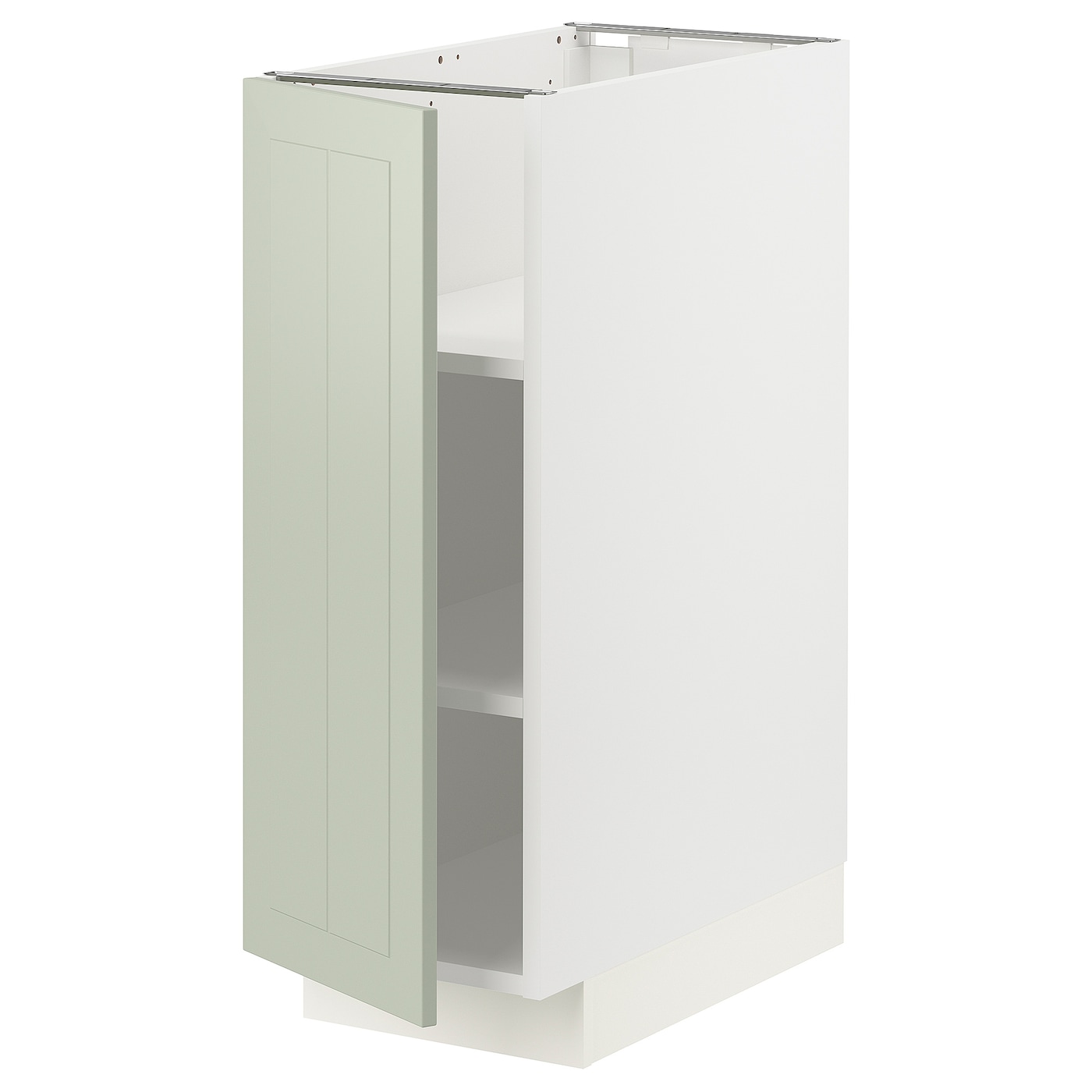 Напольный кухонный шкаф  - IKEA METOD, 88x62x30см, белый/светло-зеленый, МЕТОД ИКЕА