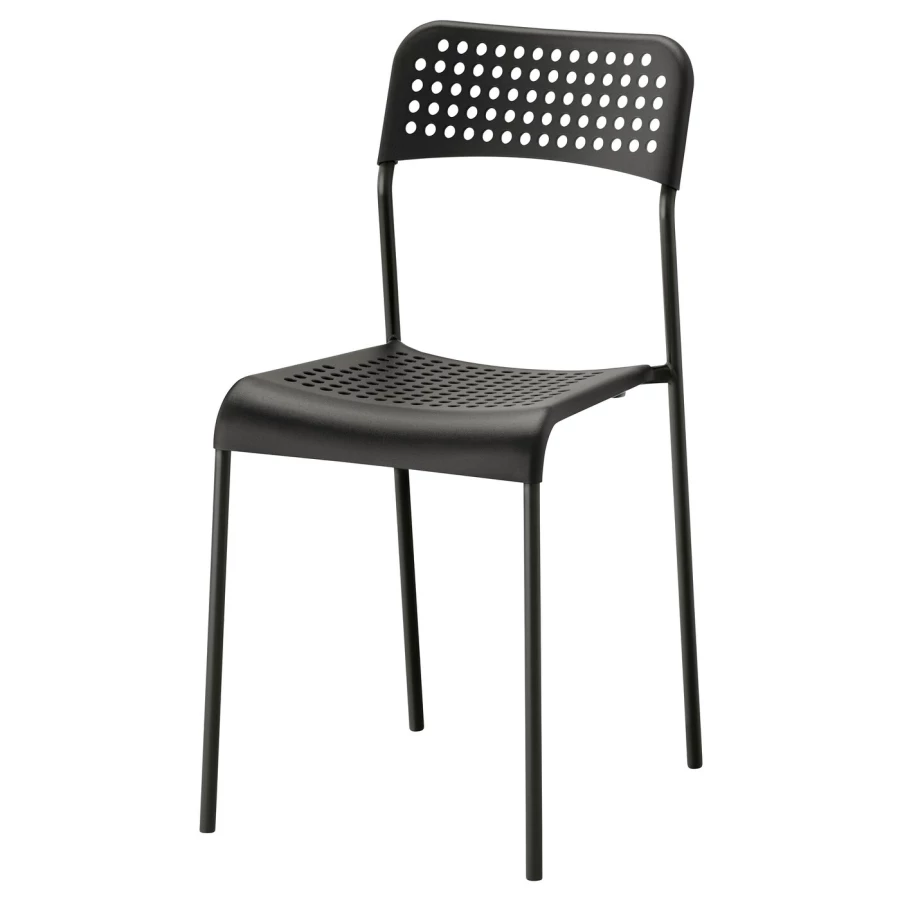 Стол и 4 стула - IKEA MELLTORP/ADDE/МЕЛЬТОРП/АДДЕ ИКЕА, 125х75 см, белый/черный (изображение №2)