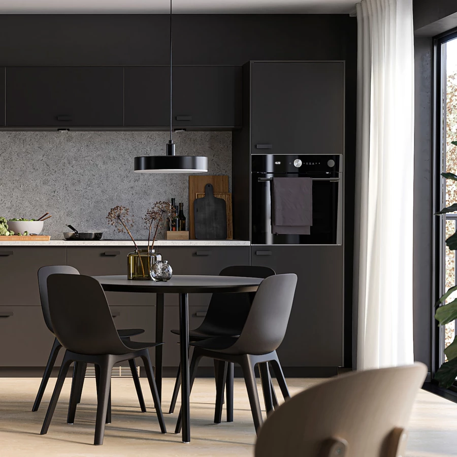 Кухонный шкаф-пенал - IKEA METOD/МЕТОД ИКЕА, 220х60х60 см, черный (изображение №3)