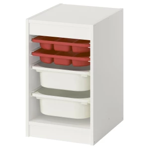 Шкаф с ящиком IKEA TROFAST/ТРУФАСТ ИКЕА, 34х44х56 см, белый/красный